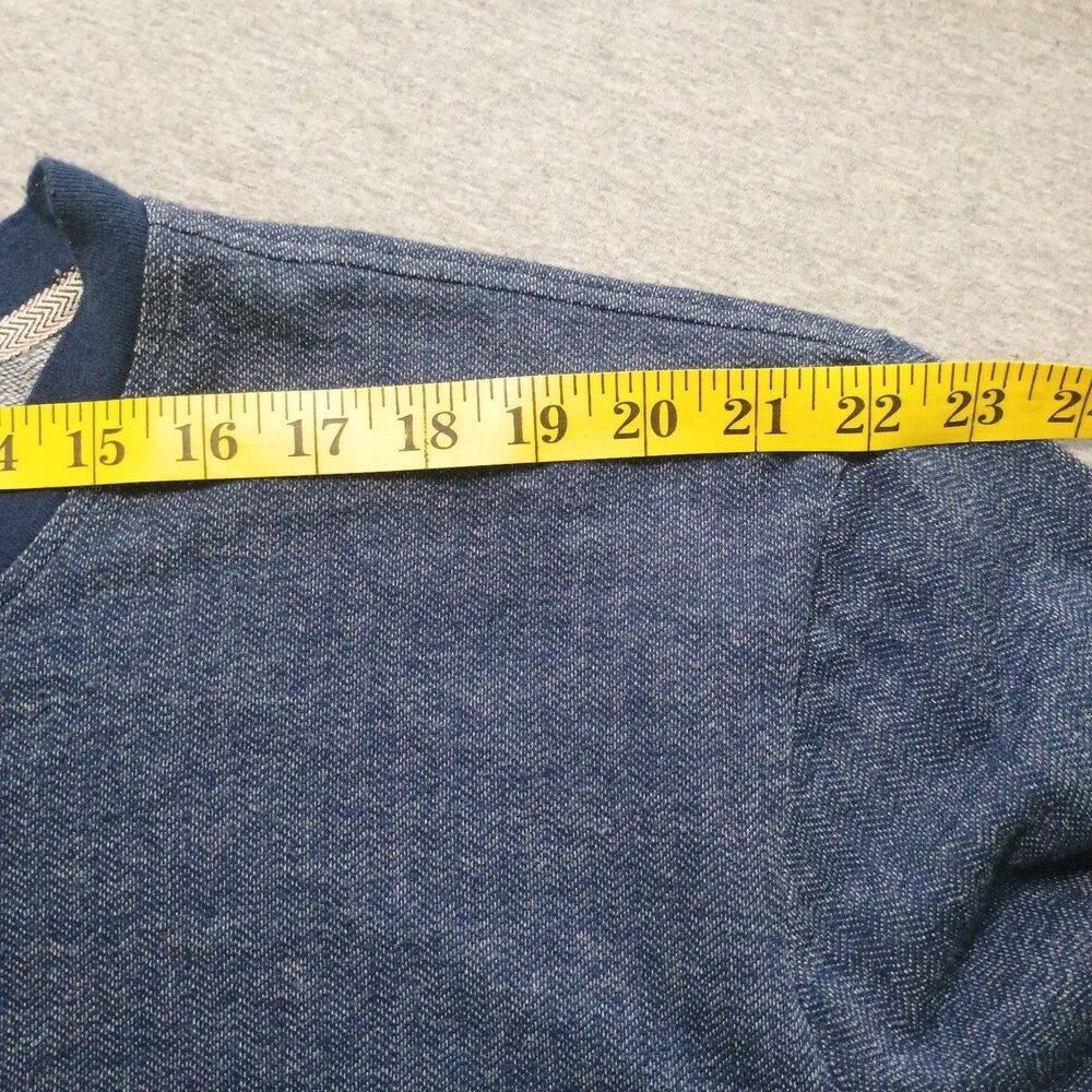 Tommy Bahama Henley Shirt Men XXL Blue Herringbone Long Sleeve Cotton Blend - Picture 5 of 9